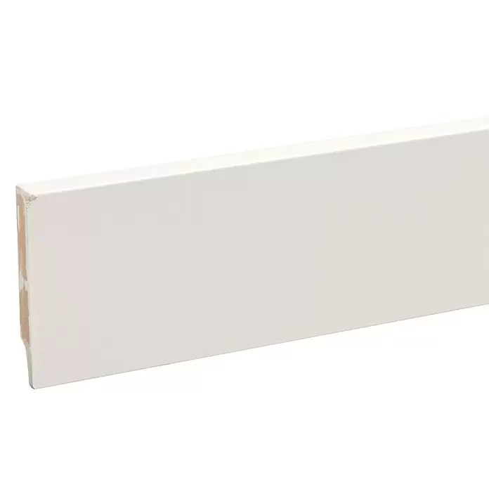 Muurplint Gelakt Wit RAL9010 - 244 cm x 15 mm x 94 mm, Wit - Close-up