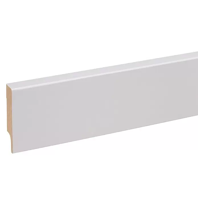 Muurplint Blokvormig Wit - 240 cm x 15 mm x 70 mm, Wit - Close-up