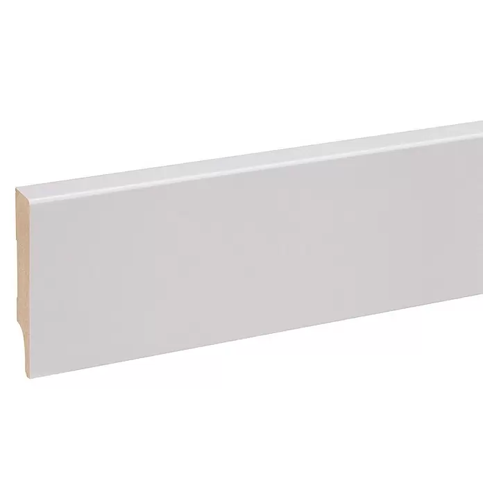 Muurplint Blokvormig Wit - 240 cm x 15 mm x 80 mm, Wit - Close-up