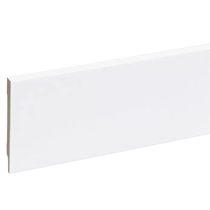 Muurplint Wit - 488 cm x 12 mm x 119 mm, Wit - Close-up