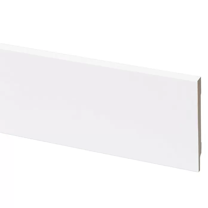 Muurplint Wit - 244 cm x 12 mm x 119 mm, Wit - Close-up