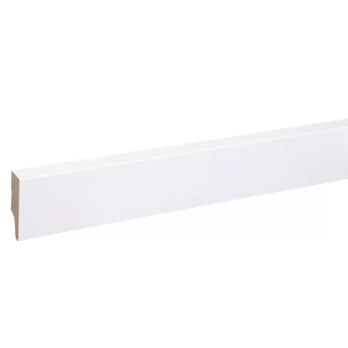 Muurplint Blok Wit RAL9003 - 244 cm x 18 mm x 57 mm, Wit - Close-up