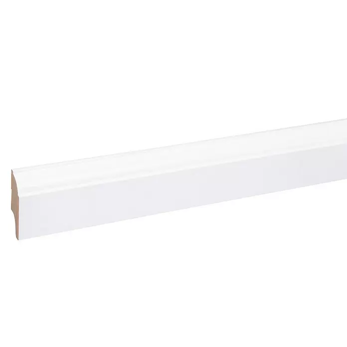 Muurplint Wit RAL 9003 - 244 cm x 18 mm x 57 mm, Wit - Close-up