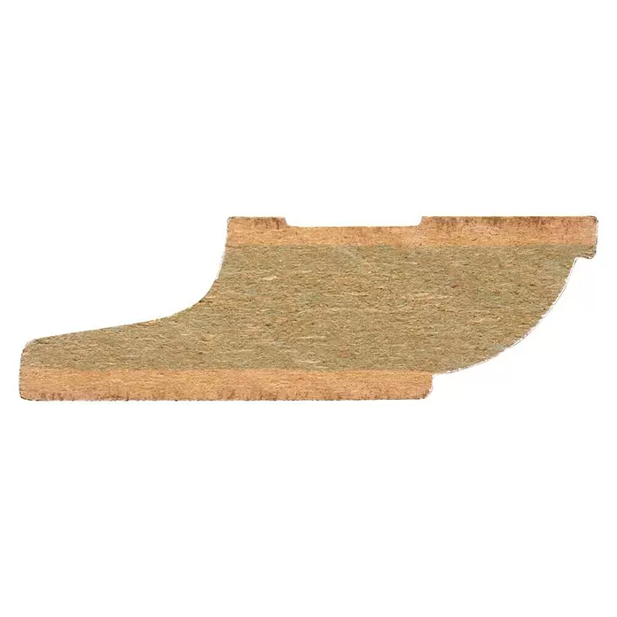 Muurplint Wit RAL 9003 - 244 cm x 18 mm x 57 mm, Wit - Zijaanzicht links