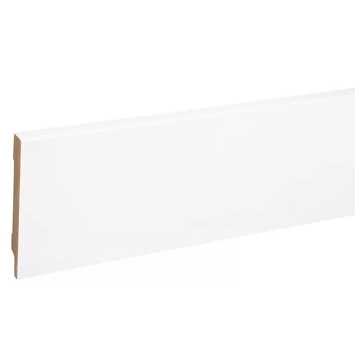 Muurplint RAL9016 - 244 cm x 15 mm x 119 mm, Wit - Close-up