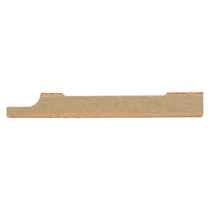 Muurplint RAL9016 - 244 cm x 15 mm x 119 mm, Wit - Zijaanzicht rechts