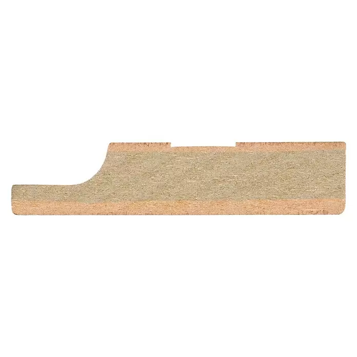 Muurplint RAL9016 - 244 cm x 15 mm x 57 mm, Wit - Zijaanzicht rechts