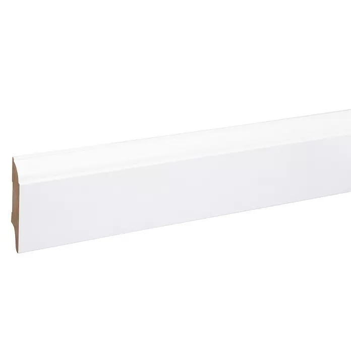 Muurplint Wit RAL 9003 - 244 cm x 18 mm x 79 mm, Wit - Close-up