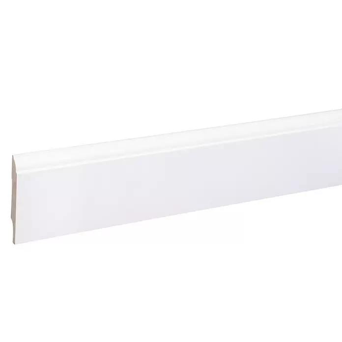 Muurplint Wit RAL 9003 - 244 cm x 12 mm x 79 mm, Wit - Close-up
