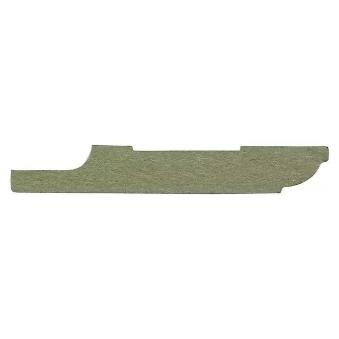 Muurplint Wit RAL 9003 - 244 cm x 12 mm x 79 mm, Wit - Zijaanzicht rechts