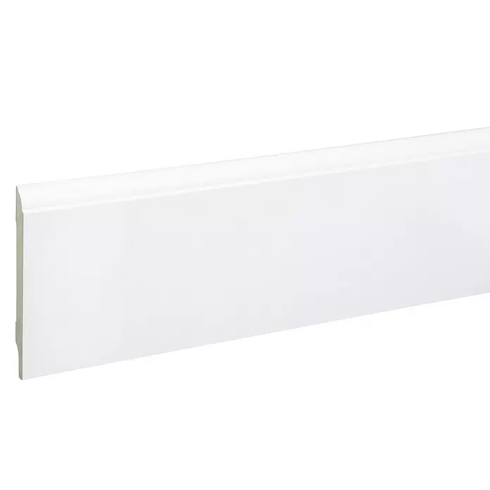 Muurplint Wit RAL 9003 - 244 cm x 12 mm x 119 mm, Wit - Close-up