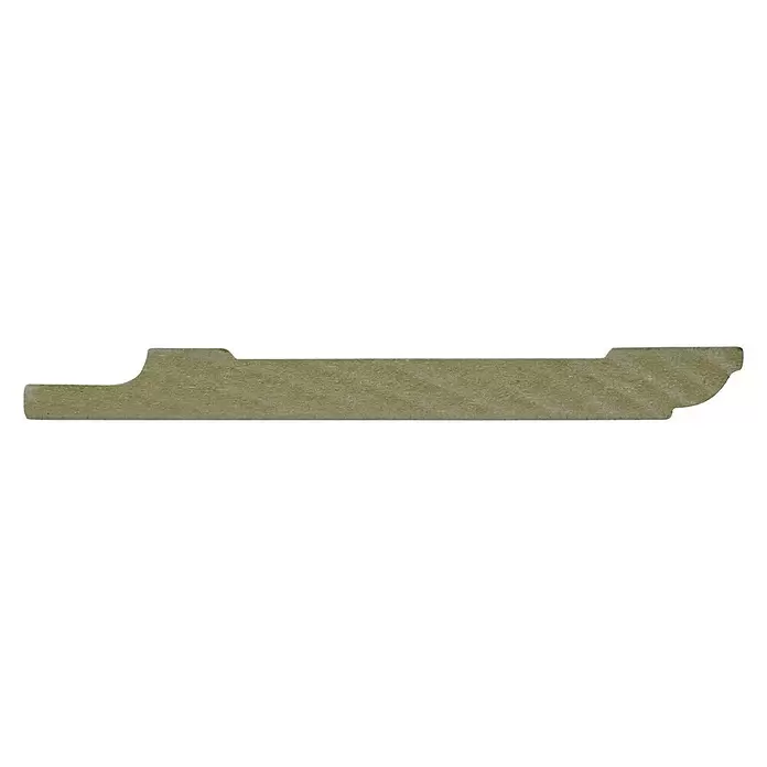 Muurplint Wit RAL 9003 - 244 cm x 12 mm x 119 mm, Wit - Zijaanzicht rechts