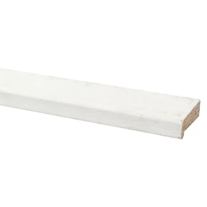 Glaslat - Wit, 270 cm x 59 mm x 18 mm - Diagonaal zicht