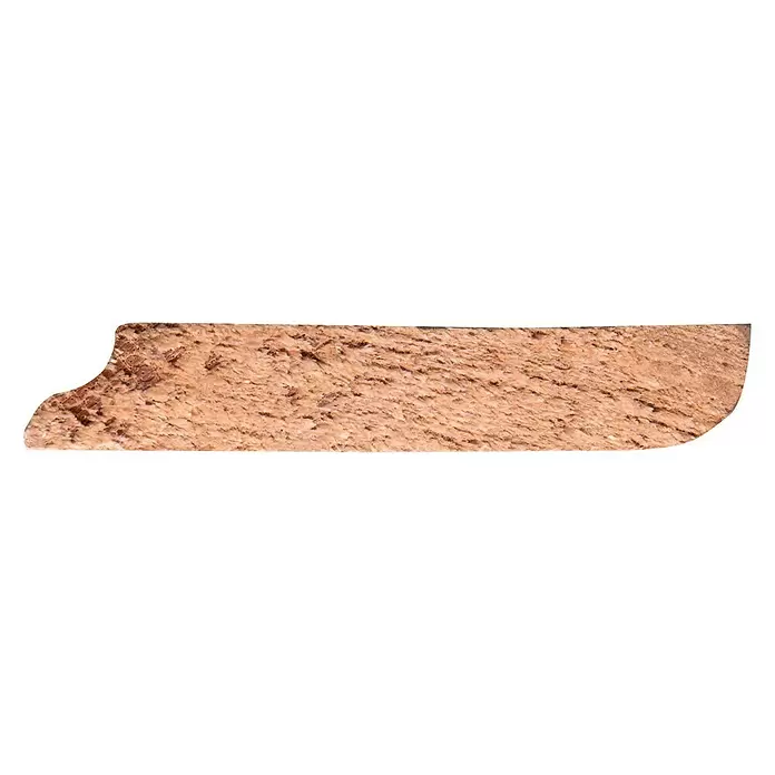 Muurplint - 240 cm x 14 mm x 70 mm, Hardhout - Zijaanzicht rechts