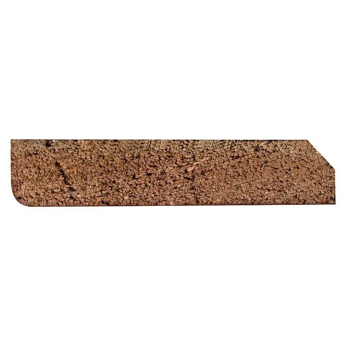 Muurplint - 240 cm x 12 mm x 55 mm, Hardhout - Zijaanzicht rechts