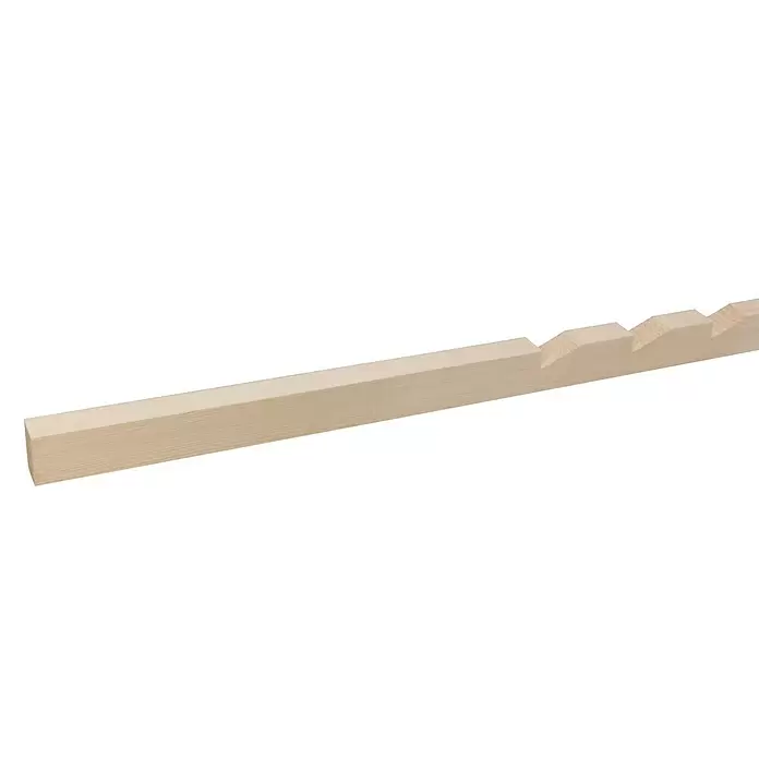 Houten lat met inkepingen - Vurenhout, 240 cm x 18 mm x 29 mm, Keeplat - Close-up