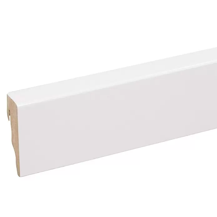 CanDo Muurplint - 240 cm x 58 mm x 19 mm, WIt - Close-up