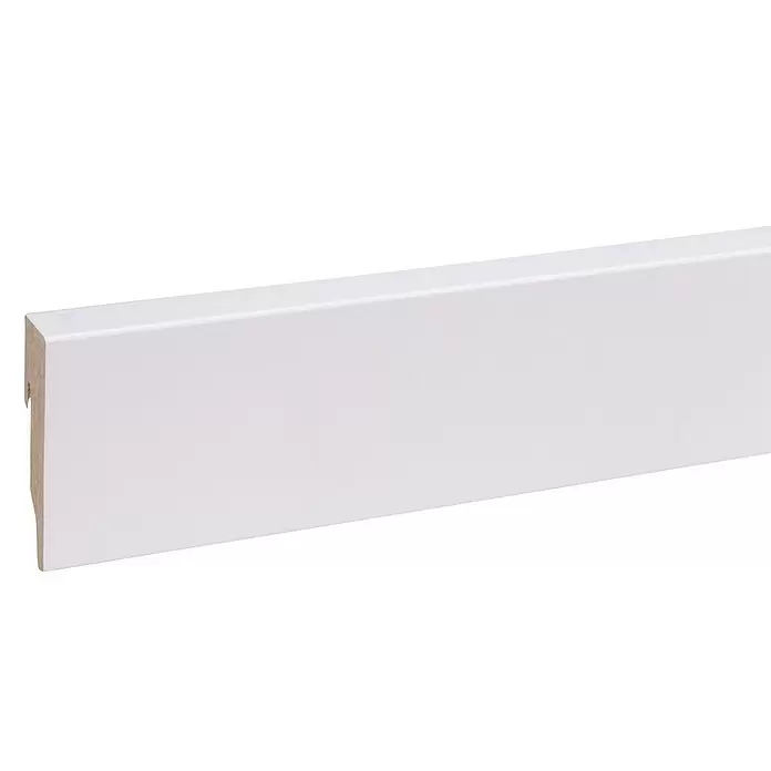 CanDo Muurplint - 240 cm x 80 mm x 19 mm, WIt - Close-up
