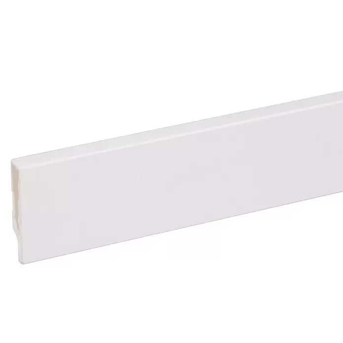 Muurplint RAL 9003 - 488 cm x 70 mm x 15 mm, WIt - Close-up