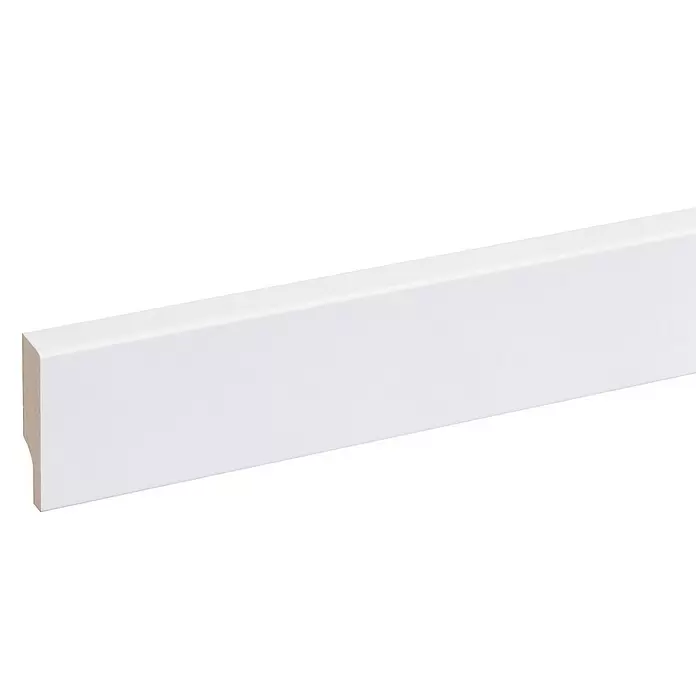 Muurplint RAL 9003 - 244 cm x 58 mm x 15 mm, WIt - Close-up