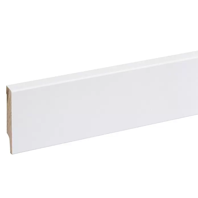 Muurplint RAL 9003 - 244 cm x 79 mm x 15 mm, WIt - Close-up