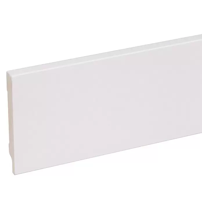 Muurplint RAL 9003 - 244 cm x 119 mm x 15 mm, WIt - Close-up