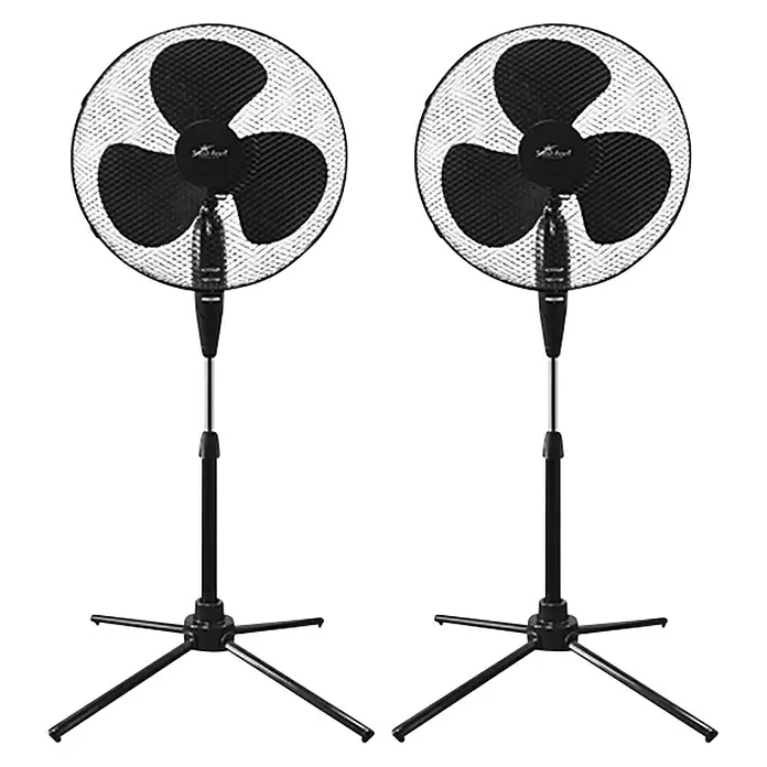PR Klima Ventilador de pie Acapulco Pack - Negro, Diámetro: 40 cm, 50 W, 2.427 m³/h - Vista frontal