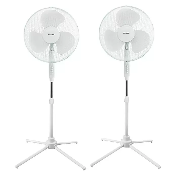 PR Klima Ventilador de pie Acapulco Pack - Blanco, Diámetro: 40 cm, 50 W, 2.427 m³/h - Vista frontal