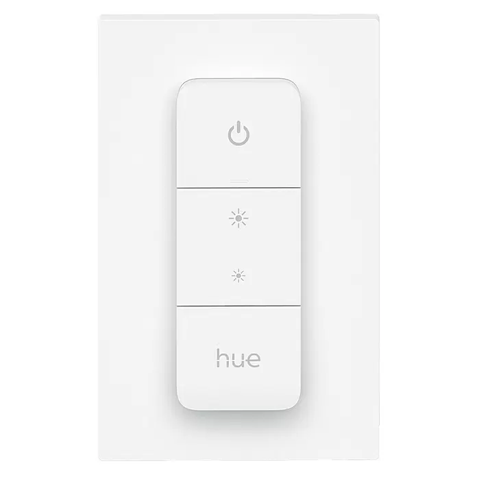 Philips Hue Dimmcontroller V2 - Weiß, Batterien: 1 Stk., L x B x H: 1,5 x 8 x 12,5 cm - Vorderansicht