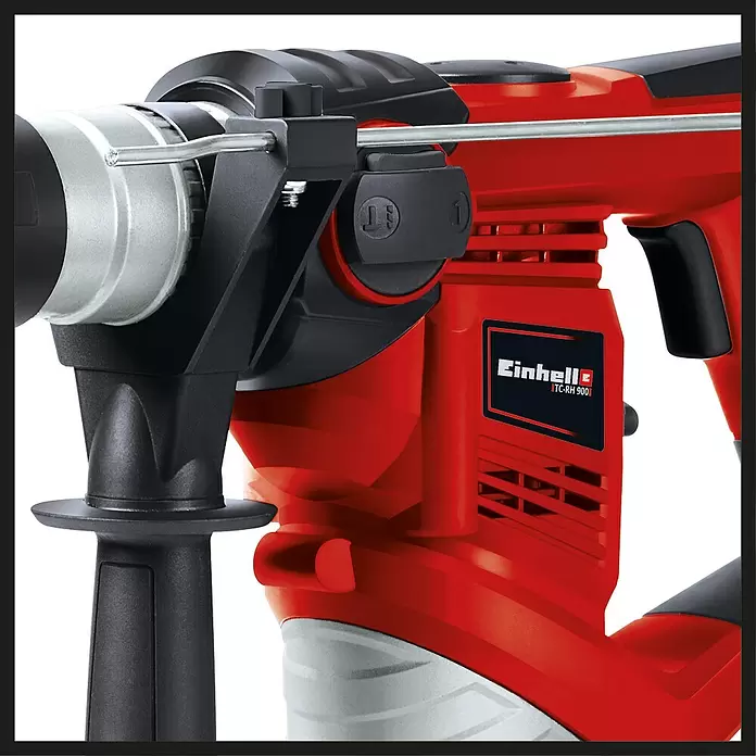 Einhell Martillo combinado TC-RH 900 + 11 accesorios - 900 W, Número de revoluciones de marcha en vacío: 850 r.p.m., Energía de percusión: 3 J - Primer plano