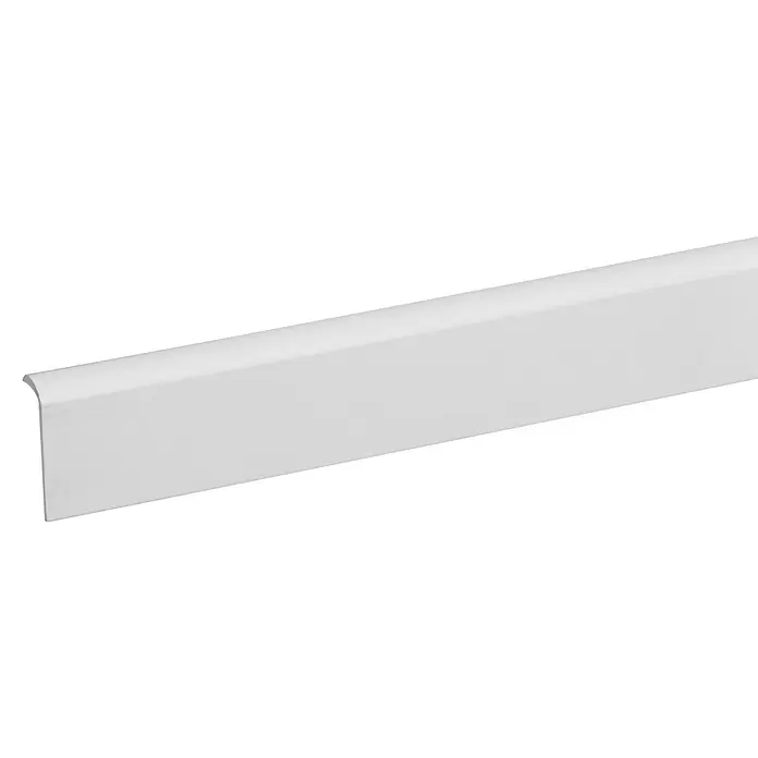 Kunststof plint Hockeystickprofiel - 260 x 2,1 x 0,8 cm, Wit, Kunststof - Close-up