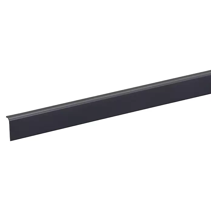 Kunststof plint Hockeystickprofiel - 260 x 2,1 x 0,8 cm, Antraciet, Kunststof - Close-up