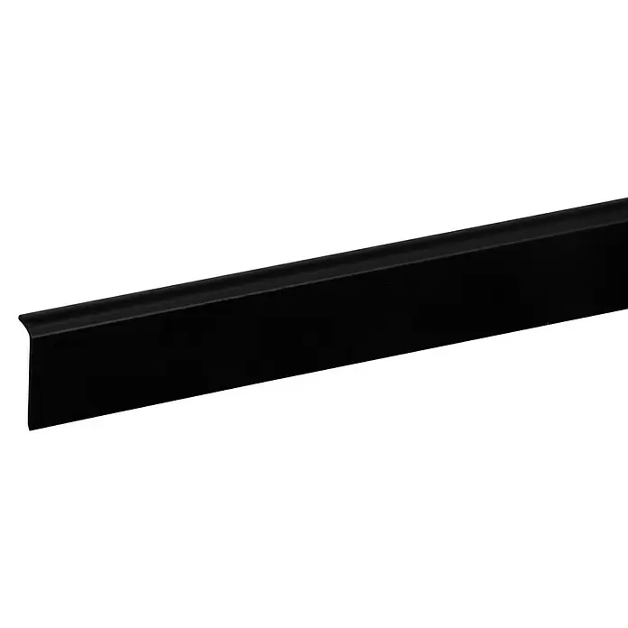 Kunststof plint Hockeystickprofiel - 260 x 2,1 x 0,8 cm, Zwart, Kunststof - Close-up