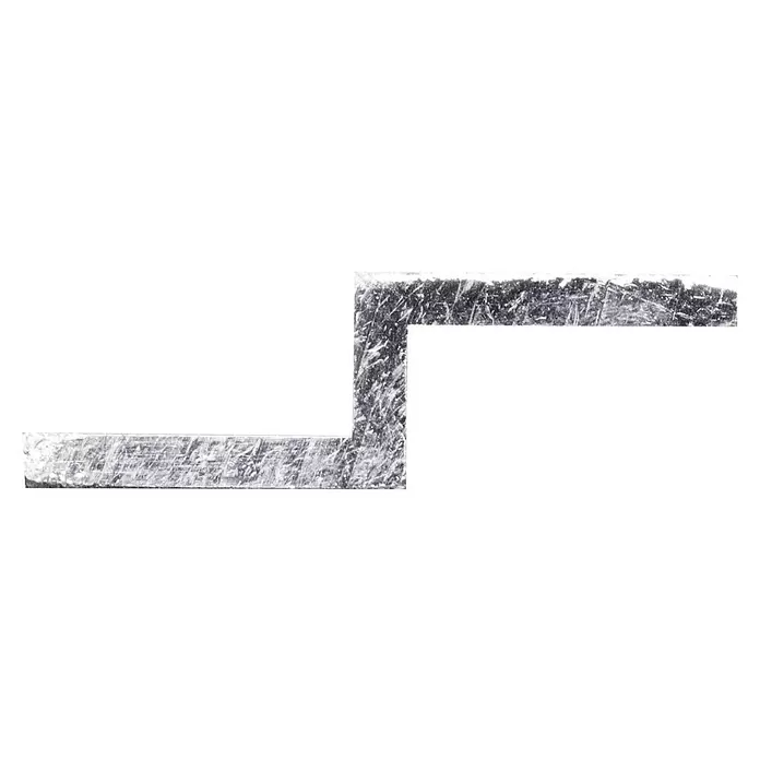 Z-profiel Aluminium - Aluminium, 200 x 2,6 x 0,8 cm, Dikte: 2 mm - Vooraanzicht