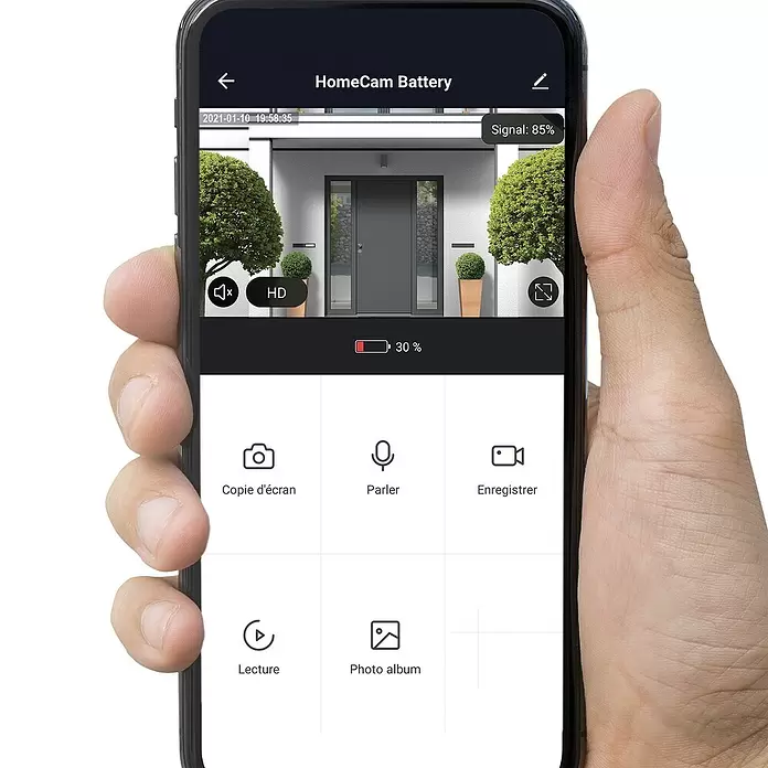 Überwachungskamera HomeCam Akku Outdoor - L x B x H: 55 x 50 x 90 mm, Erfassungsreichweite: 8 m (Infrarot) - Anwendungsbeispiel