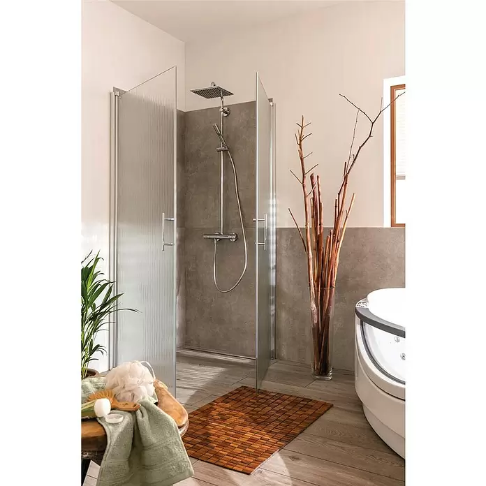 Camargue Vario Vrata tuš kabine S3FL - 90 x 195 cm, DIN graničnik: Lijevo, Premazano, Debljina: 6 mm, Srebrne boje - Živopisni prikaz