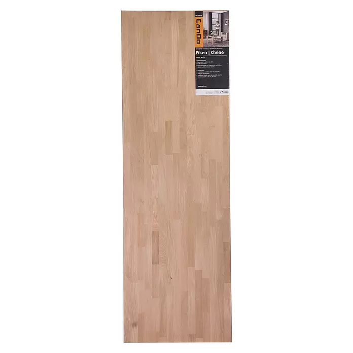 CanDo Massief houten panelen - Eiken, 200 cm x 60 cm x 18 mm - Bovenaanzicht