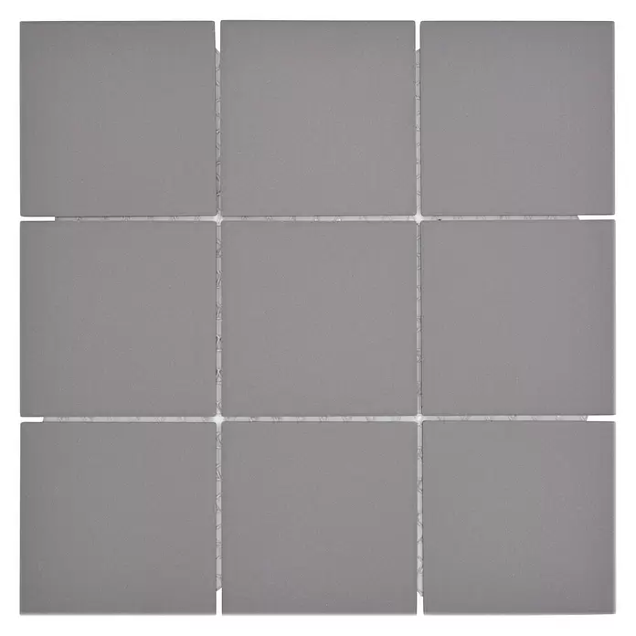 Mozaïektegel vierkant Uni CU 932 - 29,8 x 29,8 cm, Grijs, Mat - Vooraanzicht