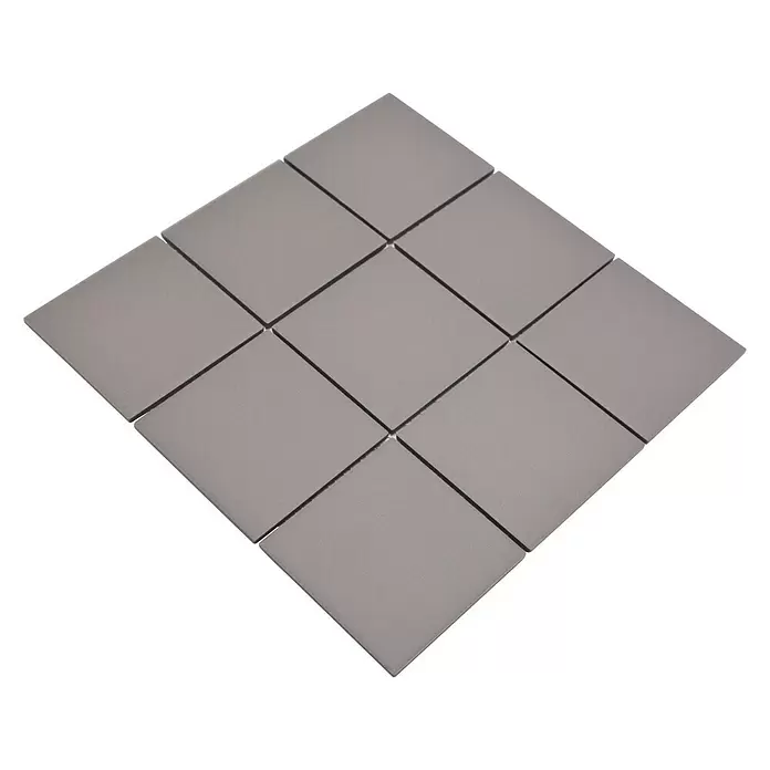Mozaïektegel vierkant Uni CU 932 - 29,8 x 29,8 cm, Grijs, Mat - Diagonaal zicht