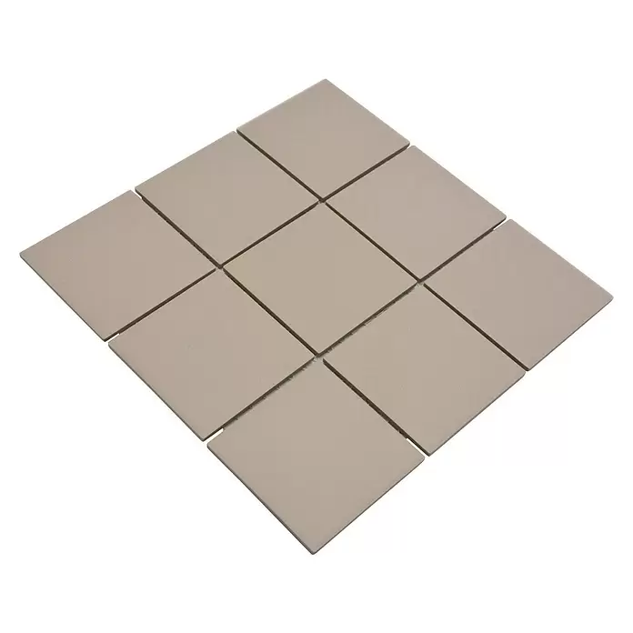 Mozaïektegel vierkant Uni CU 942 - 29,8 x 29,8 cm, Lichtgrijs, Mat - Diagonaal zicht
